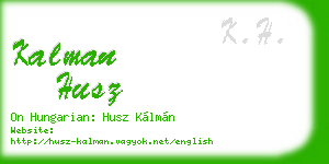 kalman husz business card